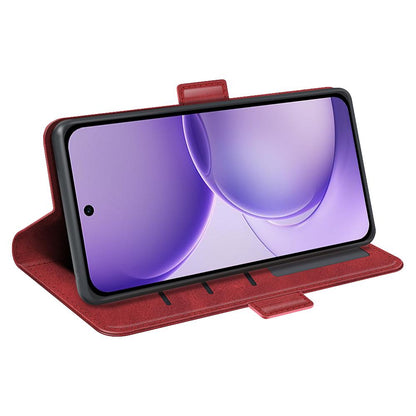 For OPPO Reno16 F / FS Dual-side Magnetic Buckle Horizontal Flip Leather Phone Case - Red - SYA002253030E