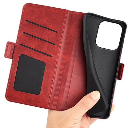 For OPPO Reno16 F / FS Dual-side Magnetic Buckle Horizontal Flip Leather Phone Case - Red - SYA002253030E