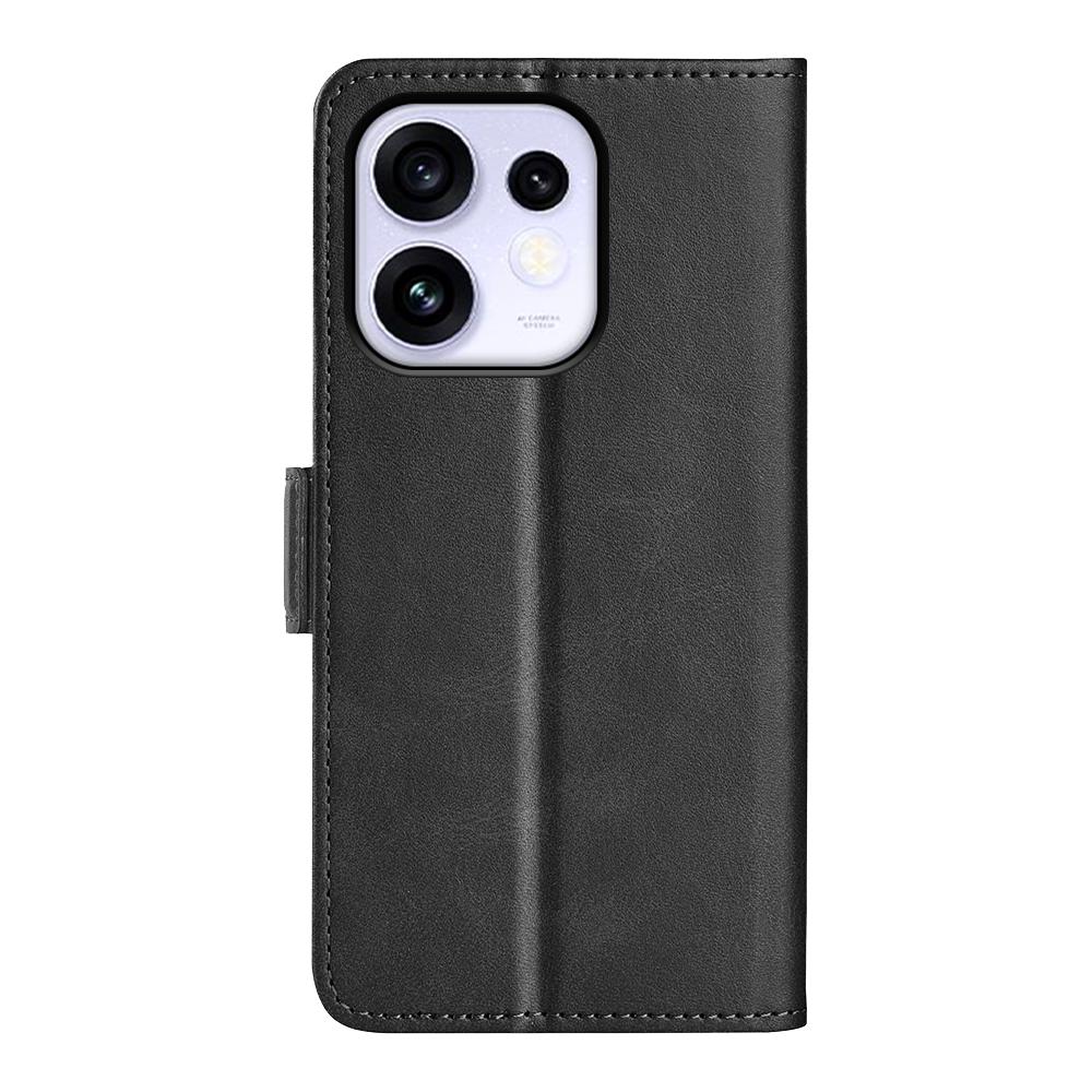 For OPPO Reno16 5G /16 Pro 5G Global Dual-side Magnetic Buckle Horizontal Flip Leather Phone Case - Black - SYA002253031A