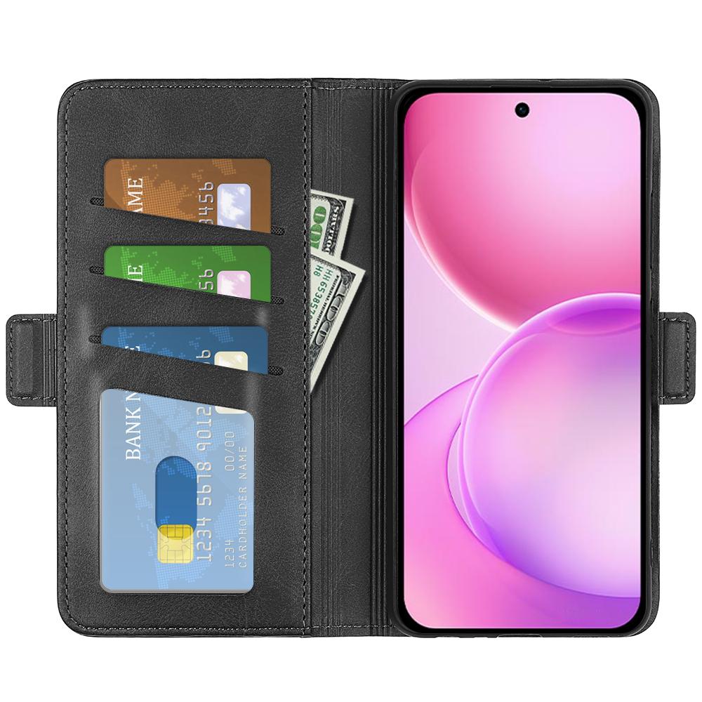 For OPPO Reno16 5G /16 Pro 5G Global Dual-side Magnetic Buckle Horizontal Flip Leather Phone Case - Black - SYA002253031A
