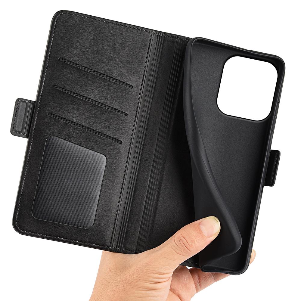 For OPPO Reno16 5G /16 Pro 5G Global Dual-side Magnetic Buckle Horizontal Flip Leather Phone Case - Black - SYA002253031A