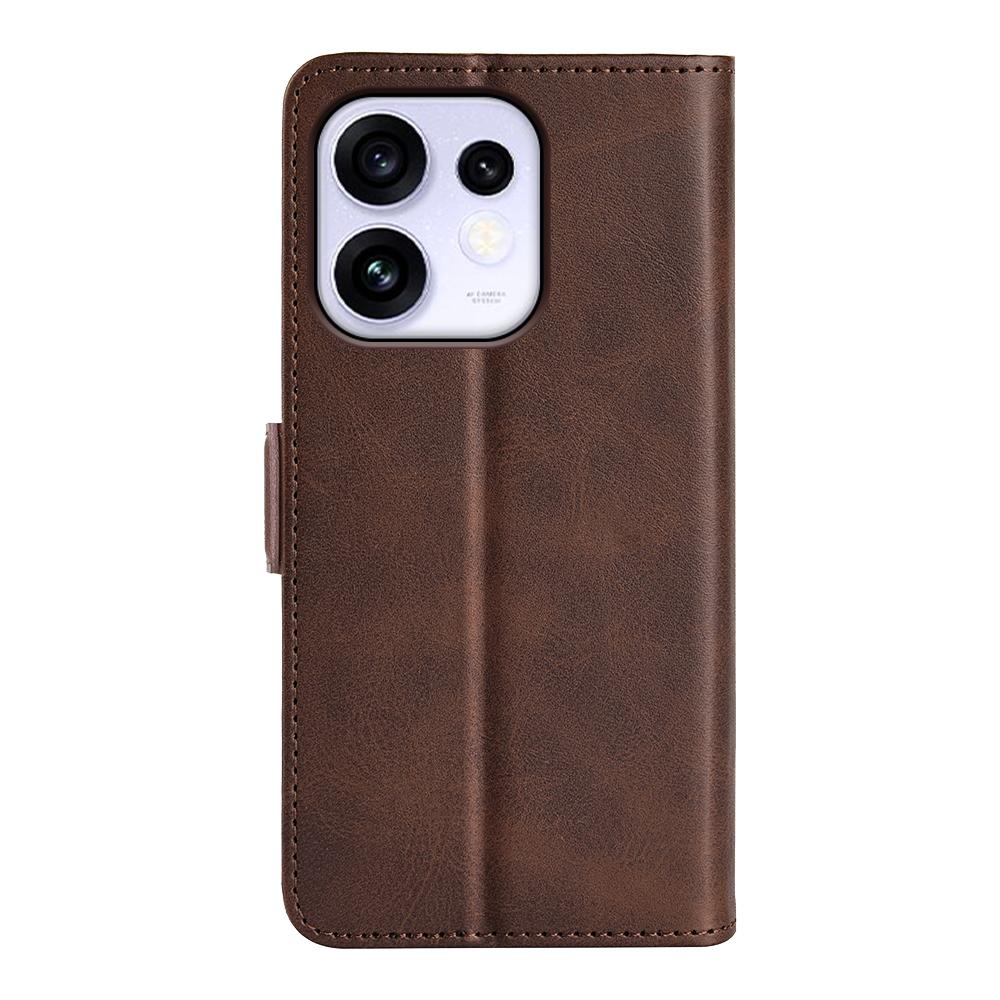 For OPPO Reno16 5G /16 Pro 5G Global Dual-side Magnetic Buckle Horizontal Flip Leather Phone Case - Brown - SYA002253031C