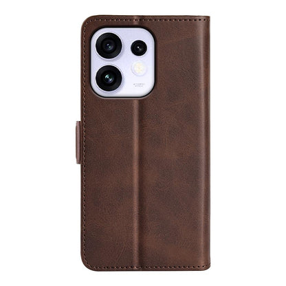 For OPPO Reno16 5G /16 Pro 5G Global Dual-side Magnetic Buckle Horizontal Flip Leather Phone Case - Brown - SYA002253031C