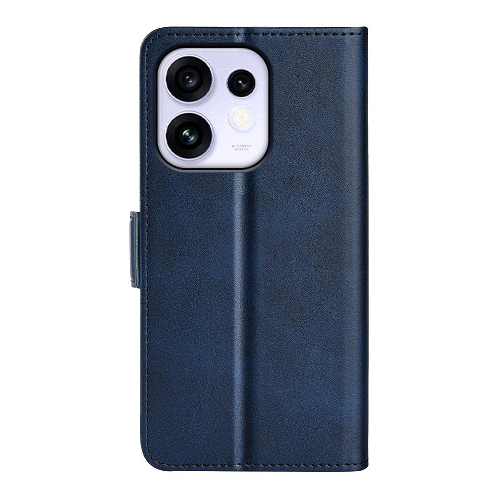 For OPPO Reno16 5G /16 Pro 5G Global Dual-side Magnetic Buckle Horizontal Flip Leather Phone Case - Dark Blue - SYA002253031D