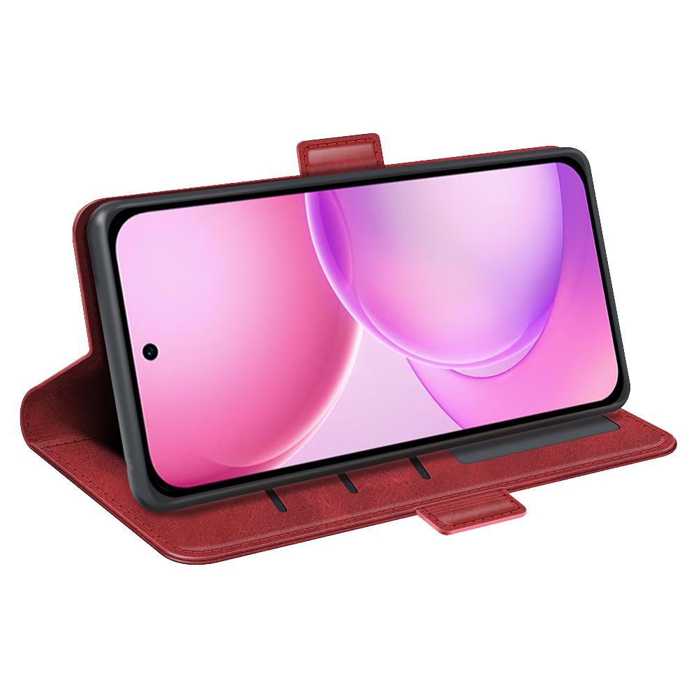 For OPPO Reno16 5G /16 Pro 5G Global Dual-side Magnetic Buckle Horizontal Flip Leather Phone Case - Red - SYA002253031E
