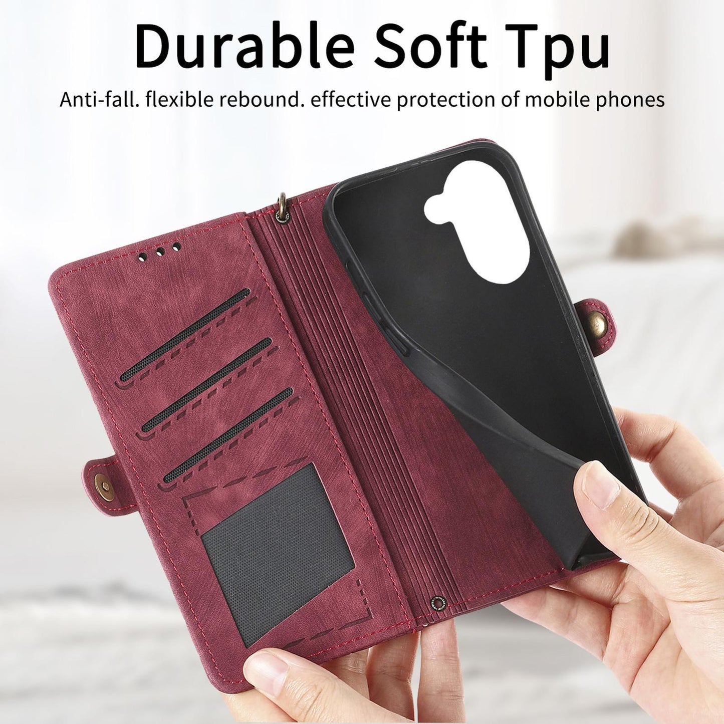 For Honor Play 80 Plus 5G Geometric Zipper Wallet Side Buckle Leather Phone Case(Red)
