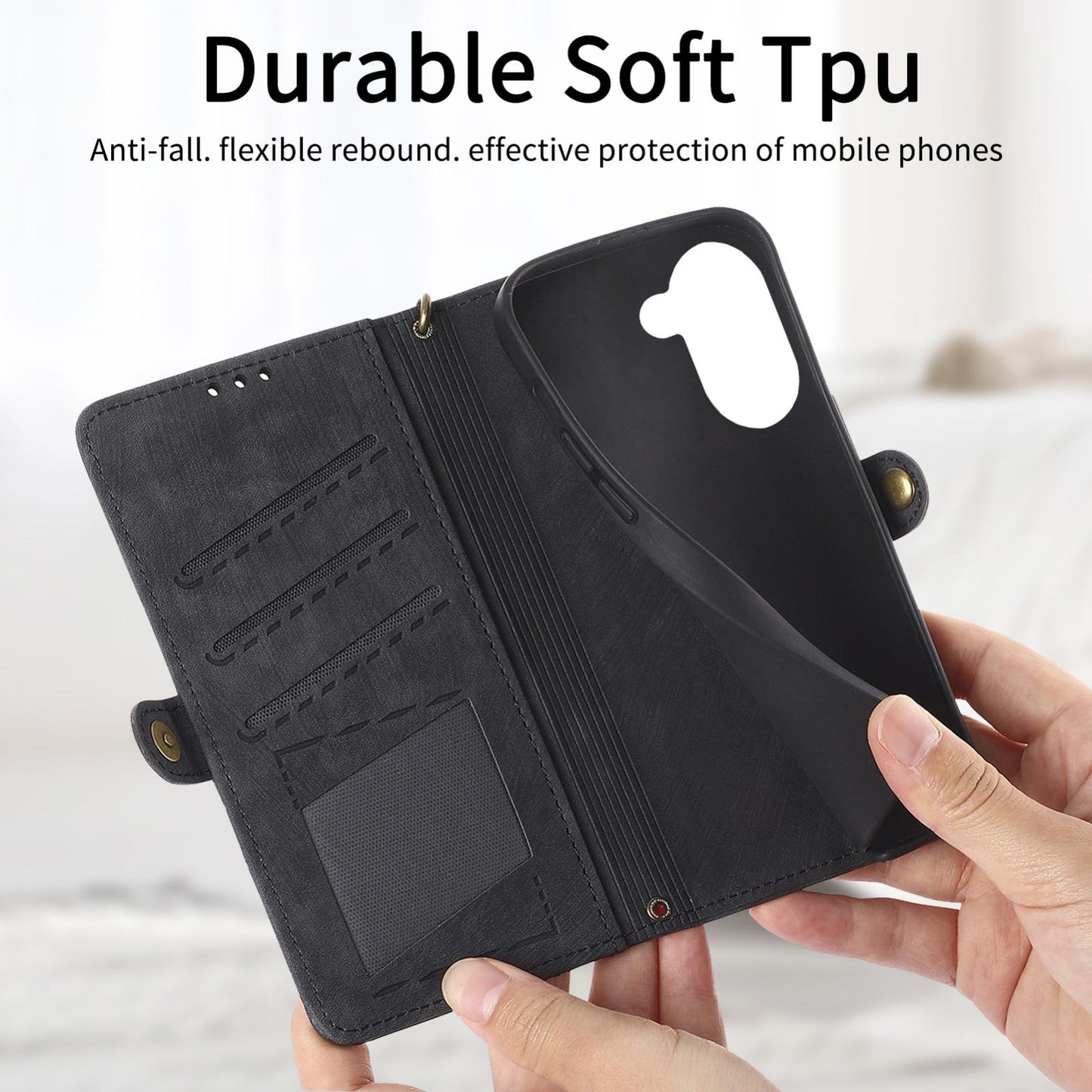 For Honor Play 80 Plus 5G Geometric Zipper Wallet Side Buckle Leather Phone Case(Black)