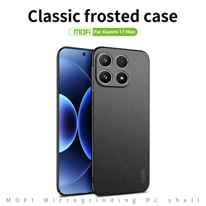 For Xiaomi 17 Max MOFI Fandun Series Frosted PC Ultra-thin All-inclusive Phone Case - Black - SYA002283932A
