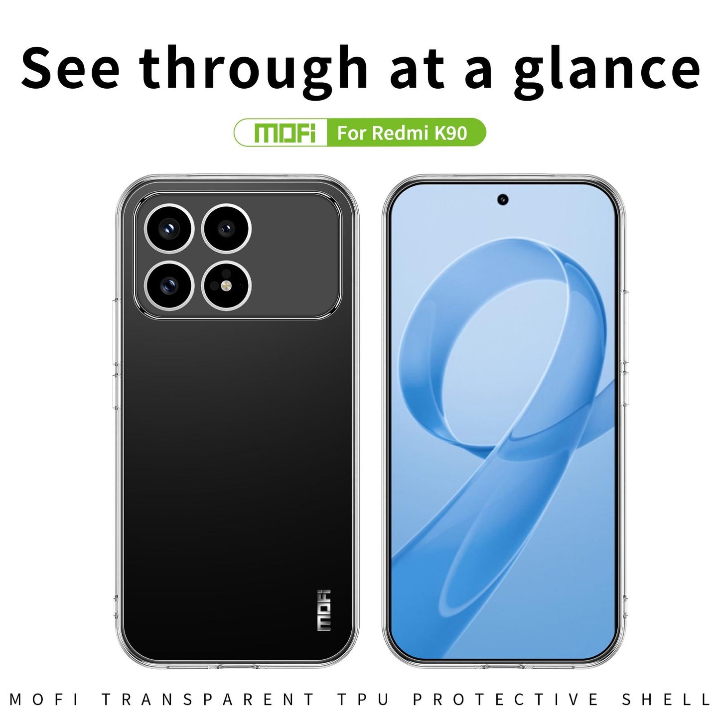 For Xiaomi Redmi K90 MOFI Ming Series Ultra-thin TPU Phone Case(Transparent)