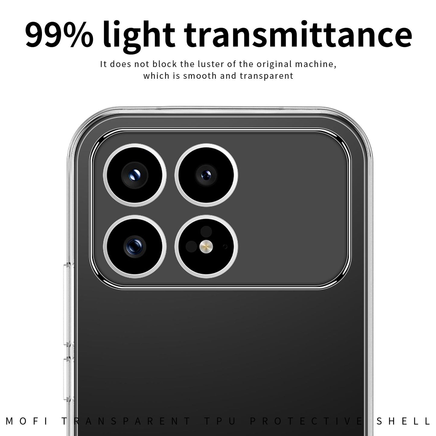For Xiaomi Redmi K90 MOFI Ming Series Ultra-thin TPU Phone Case(Transparent)