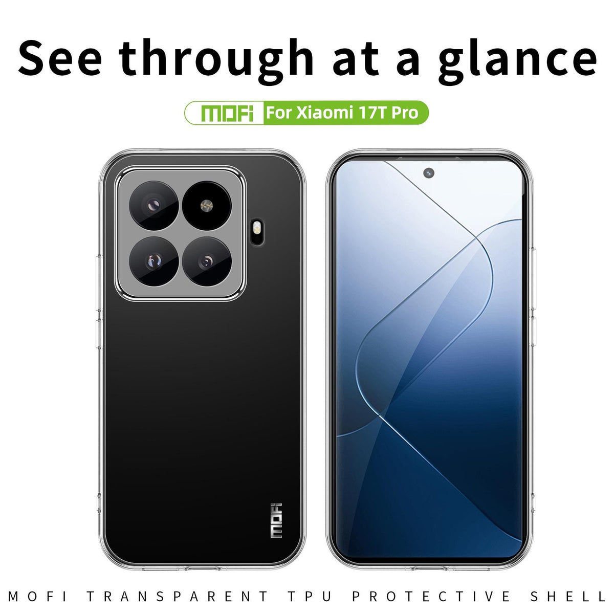 For Xiaomi 17T Pro 5G MOFI Ming Series Ultra-thin TPU Phone Case - Transparent - SYA002295449A