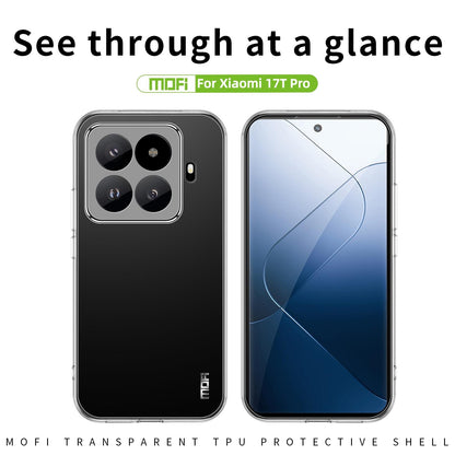For Xiaomi 17T Pro 5G MOFI Ming Series Ultra-thin TPU Phone Case - Transparent - SYA002295449A