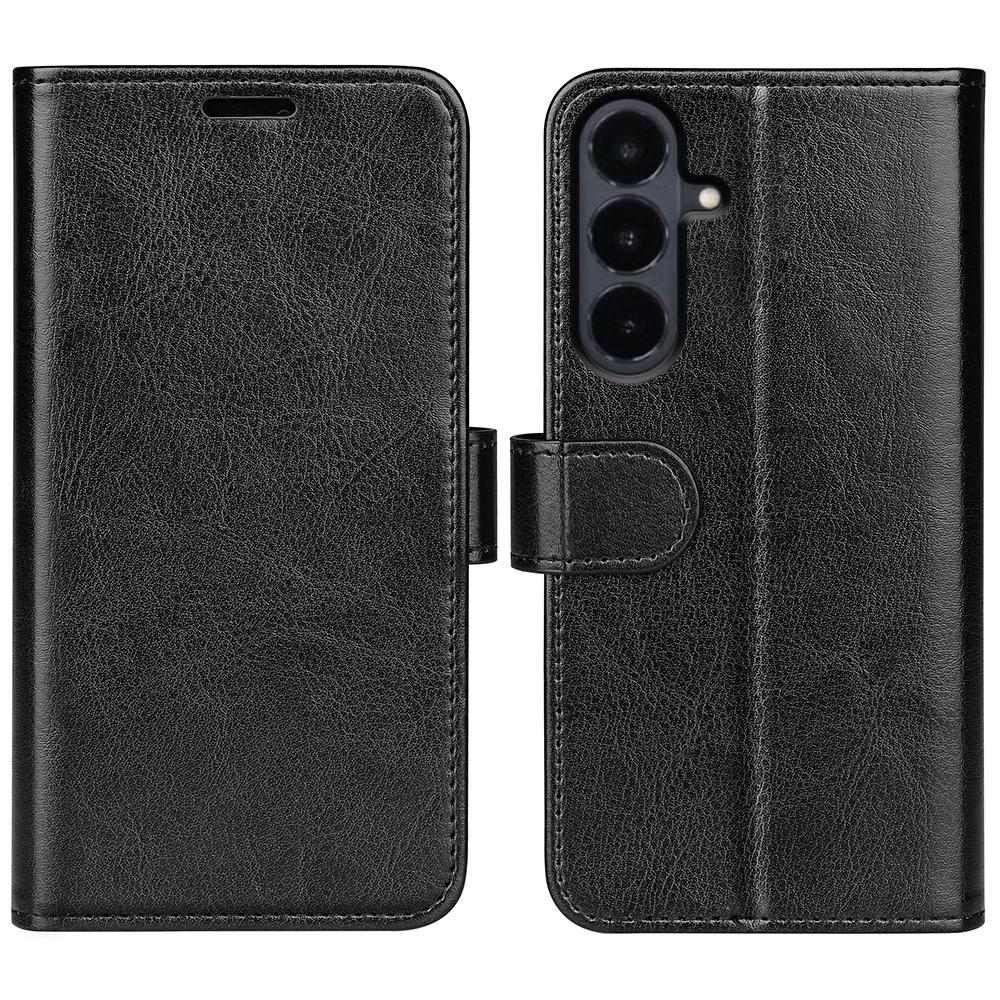For Galaxy S26 FE 5G R64 Texture Horizontal Flip Leather Phone Case - Black - SYA002302035A