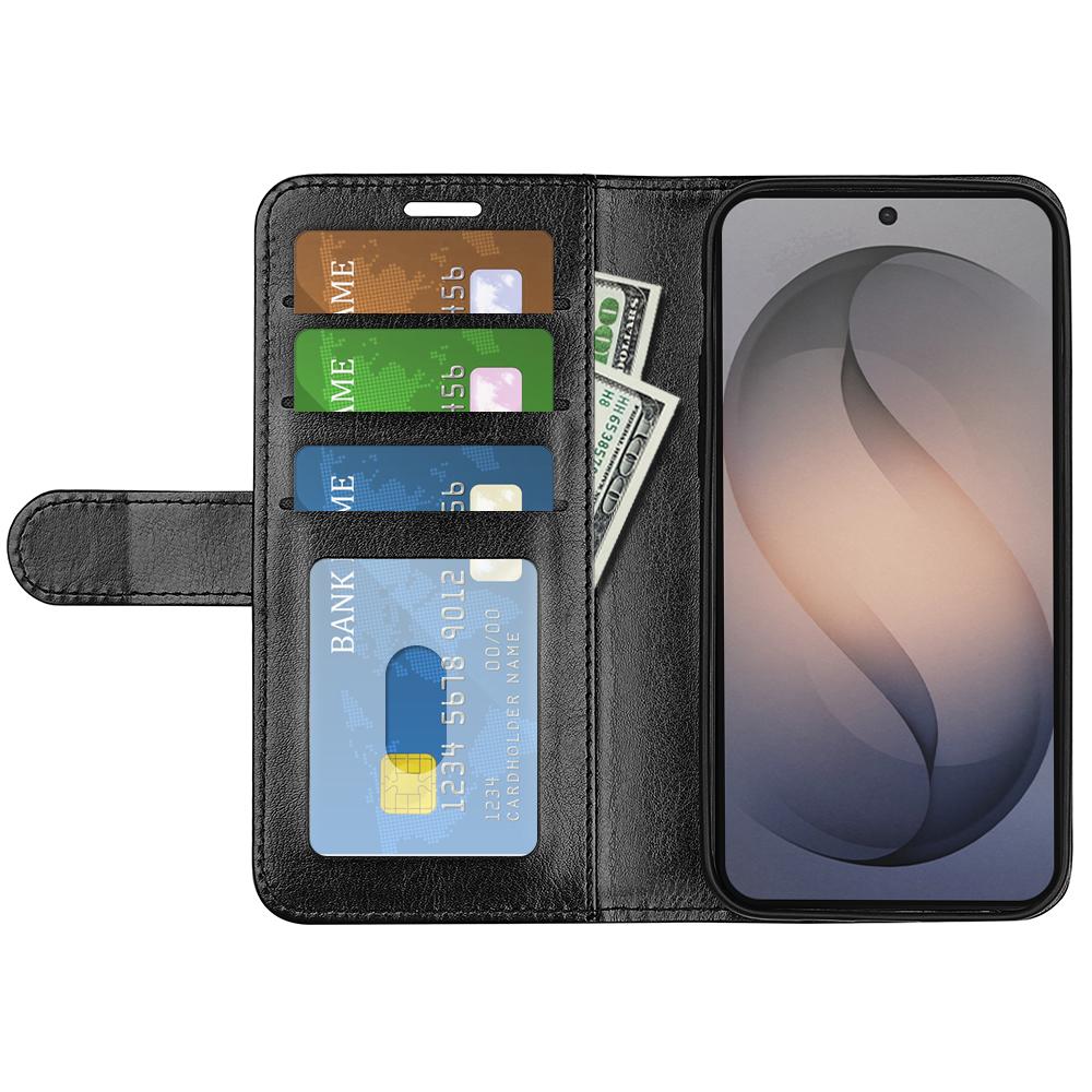 For Galaxy S26 FE 5G R64 Texture Horizontal Flip Leather Phone Case - Black - SYA002302035A