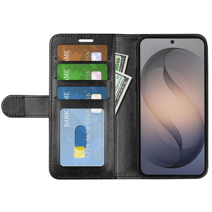 For Galaxy S26 FE 5G R64 Texture Horizontal Flip Leather Phone Case - Black - SYA002302035A
