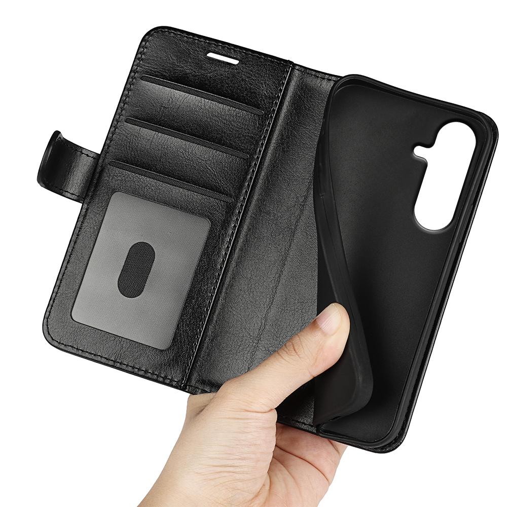 For Galaxy S26 FE 5G R64 Texture Horizontal Flip Leather Phone Case - Black - SYA002302035A