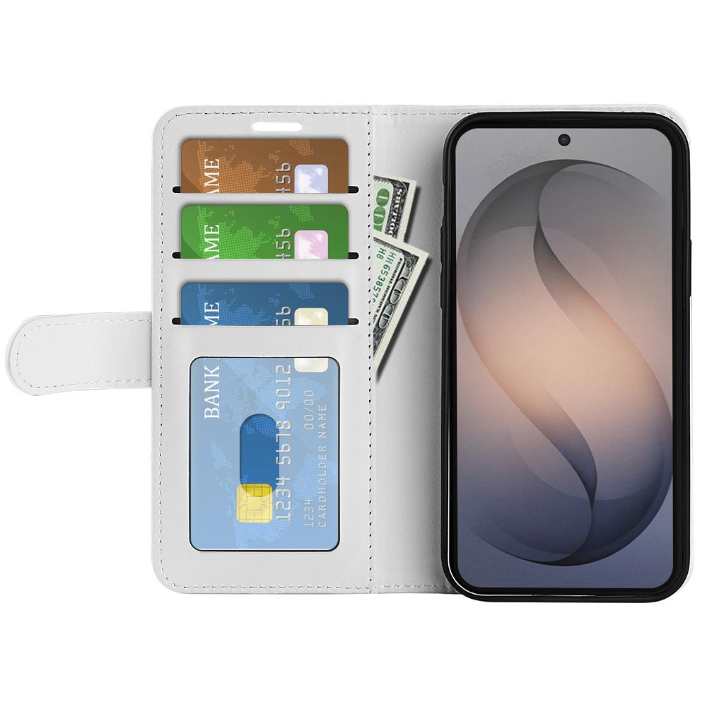 For Galaxy S26 FE 5G R64 Texture Horizontal Flip Leather Phone Case - White - SYA002302035B