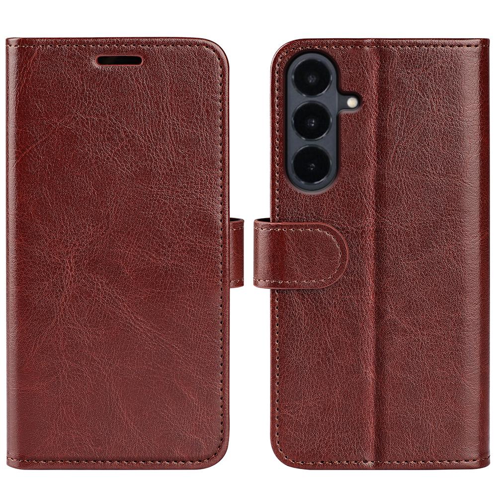For Galaxy S26 FE 5G R64 Texture Horizontal Flip Leather Phone Case - Brown - SYA002302035D