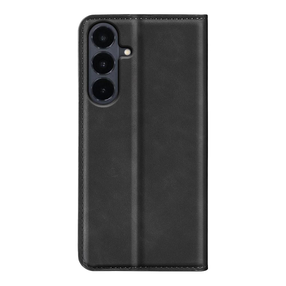 For Galaxy S26 FE  5G Retro-skin Magnetic Suction Leather Phone Case - Black - SYA002302934A
