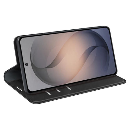 For Galaxy S26 FE  5G Retro-skin Magnetic Suction Leather Phone Case - Black - SYA002302934A