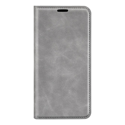 For Galaxy S26 FE  5G Retro-skin Magnetic Suction Leather Phone Case - Grey - SYA002302934B