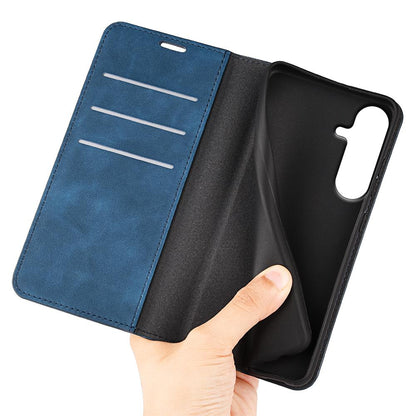 For Galaxy S26 FE  5G Retro-skin Magnetic Suction Leather Phone Case - Dark Blue - SYA002302934C