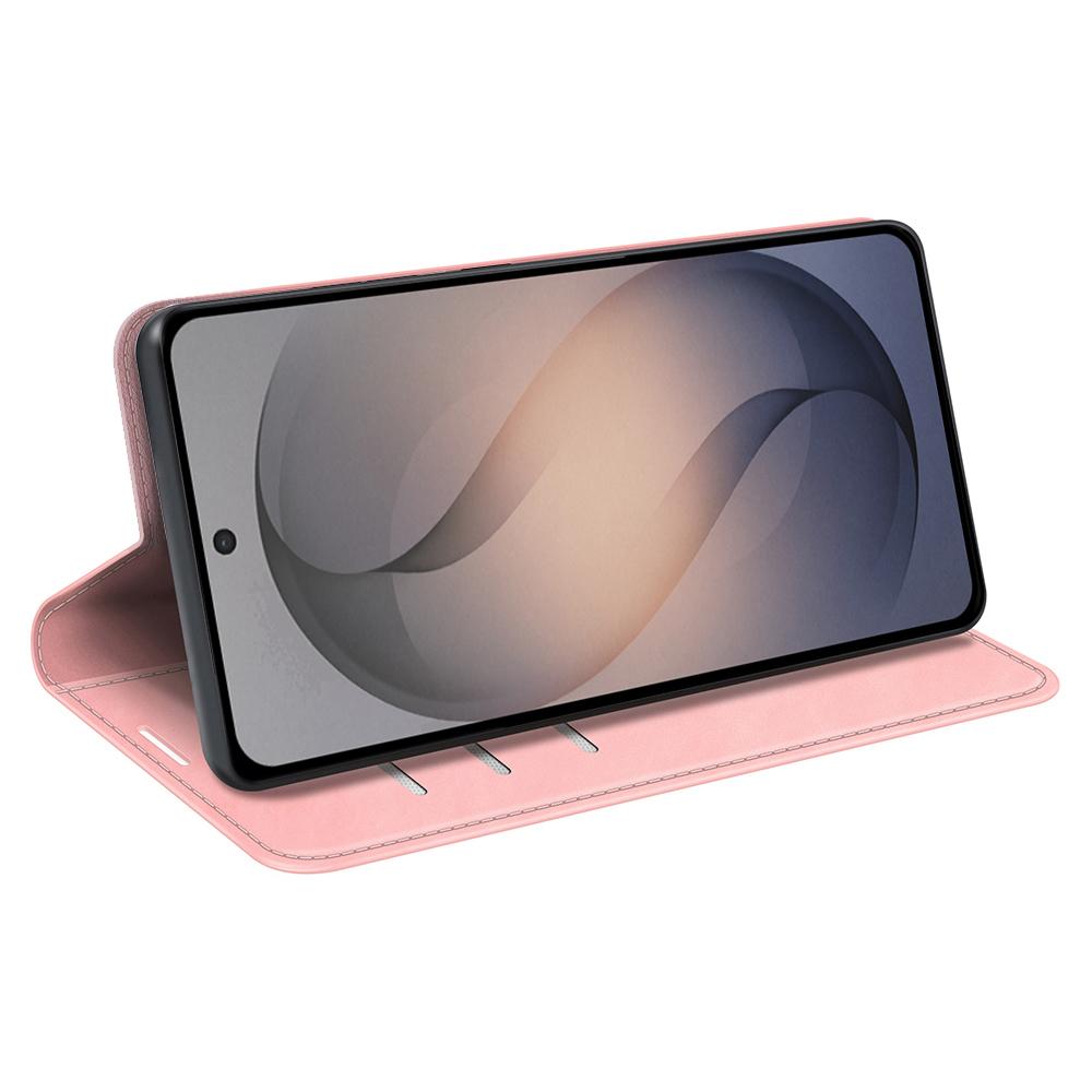 For Galaxy S26 FE  5G Retro-skin Magnetic Suction Leather Phone Case - Pink - SYA002302934D