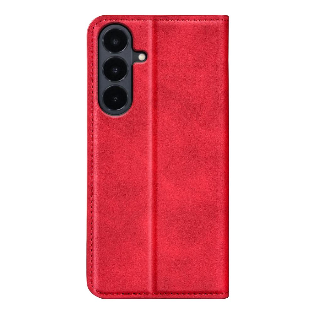 For Galaxy S26 FE  5G Retro-skin Magnetic Suction Leather Phone Case - Red - SYA002302934E