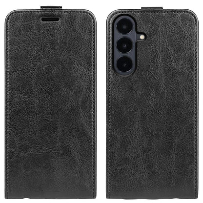 For Galaxy S26 FE 5G R64 Texture Single Vertical Flip Leather Phone Case - Black - SYA002311931A