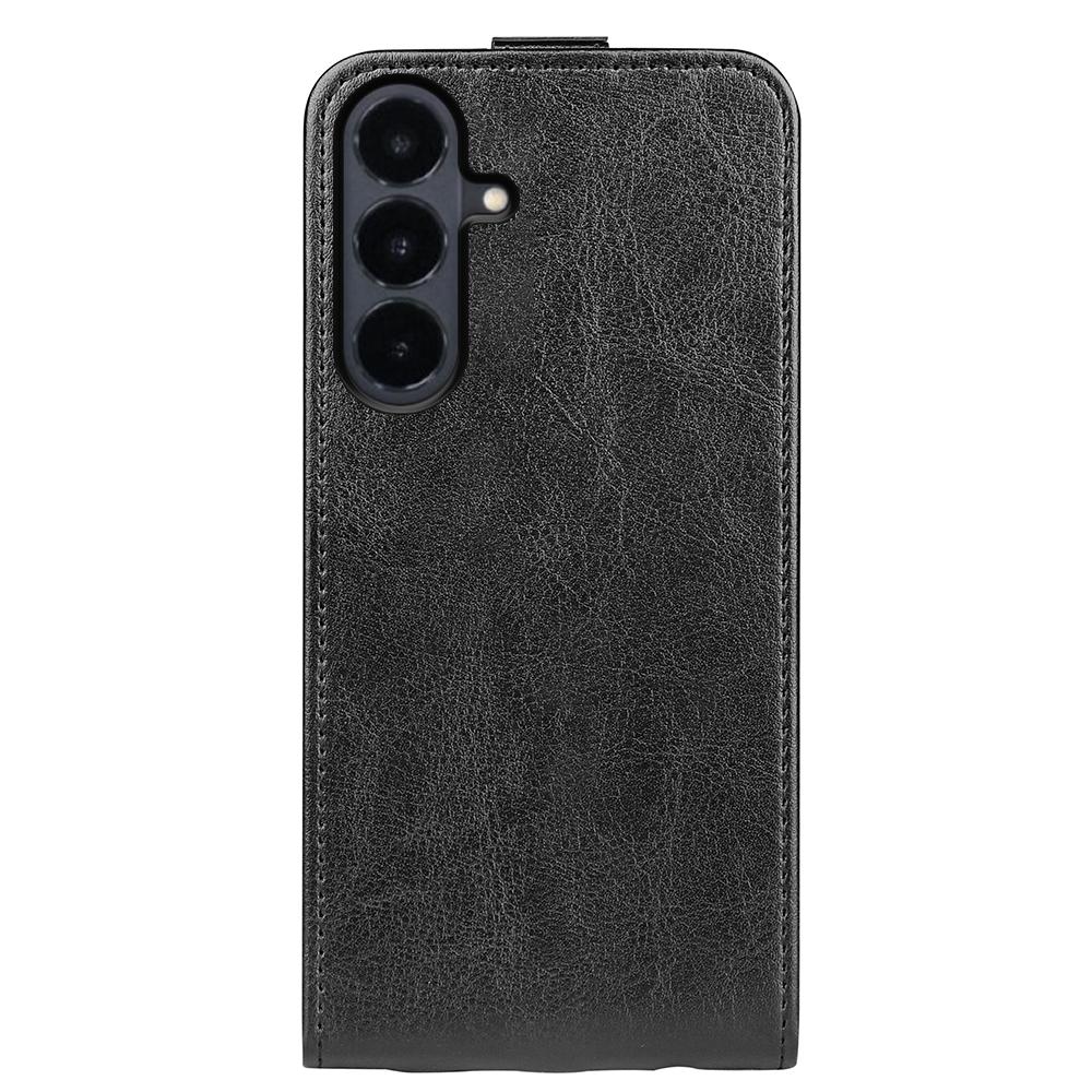 For Galaxy S26 FE 5G R64 Texture Single Vertical Flip Leather Phone Case - Black - SYA002311931A