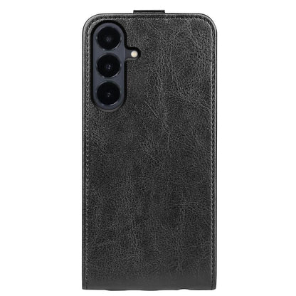 For Galaxy S26 FE 5G R64 Texture Single Vertical Flip Leather Phone Case - Black - SYA002311931A