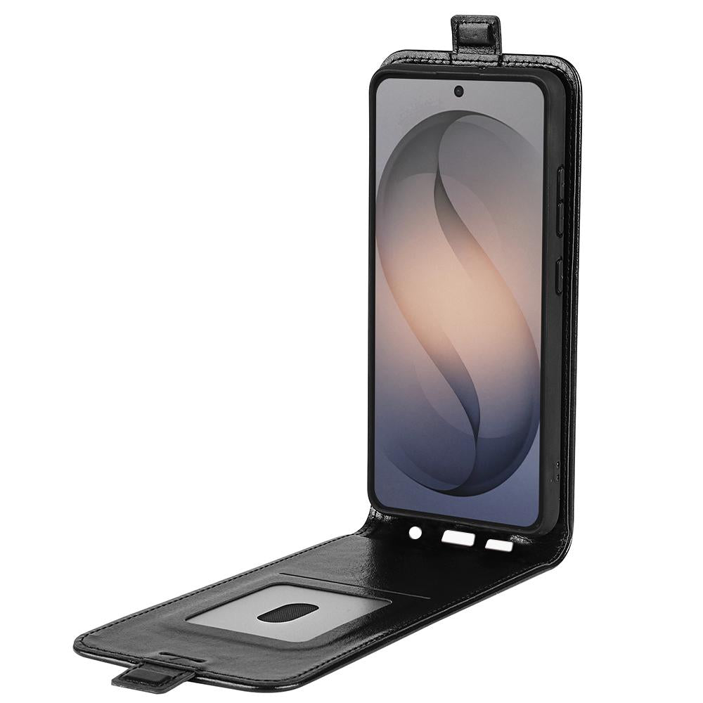 For Galaxy S26 FE 5G R64 Texture Single Vertical Flip Leather Phone Case - Black - SYA002311931A