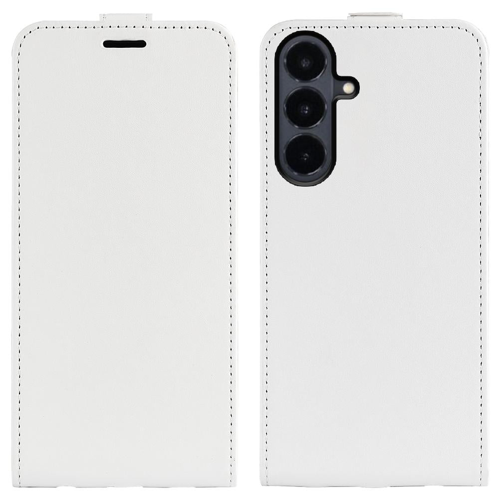 For Galaxy S26 FE 5G R64 Texture Single Vertical Flip Leather Phone Case - White - SYA002311931B