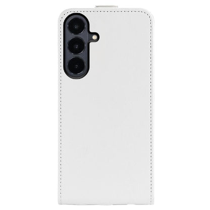 For Galaxy S26 FE 5G R64 Texture Single Vertical Flip Leather Phone Case - White - SYA002311931B