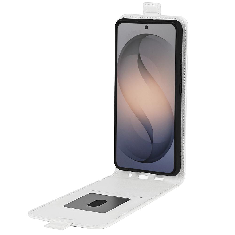 For Galaxy S26 FE 5G R64 Texture Single Vertical Flip Leather Phone Case - White - SYA002311931B