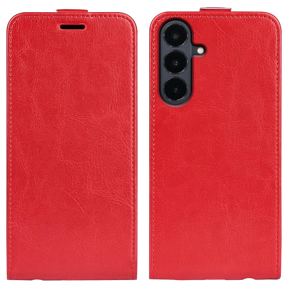 For Galaxy S26 FE 5G R64 Texture Single Vertical Flip Leather Phone Case - Red - SYA002311931C