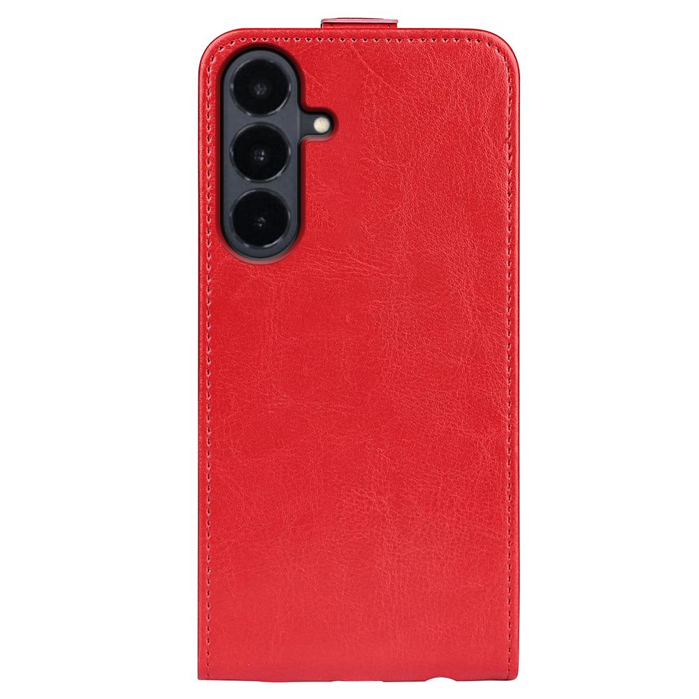 For Galaxy S26 FE 5G R64 Texture Single Vertical Flip Leather Phone Case - Red - SYA002311931C