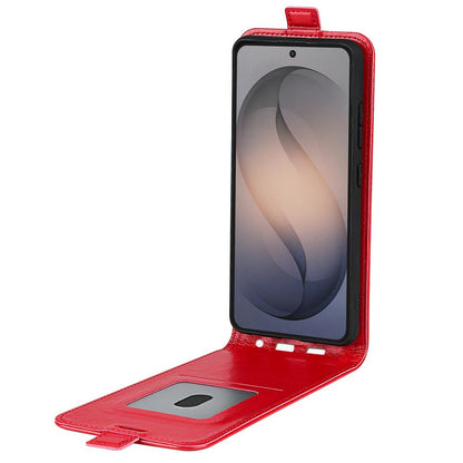 For Galaxy S26 FE 5G R64 Texture Single Vertical Flip Leather Phone Case - Red - SYA002311931C