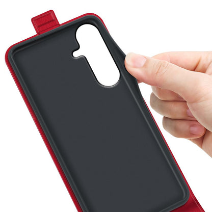 For Galaxy S26 FE 5G R64 Texture Single Vertical Flip Leather Phone Case - Red - SYA002311931C