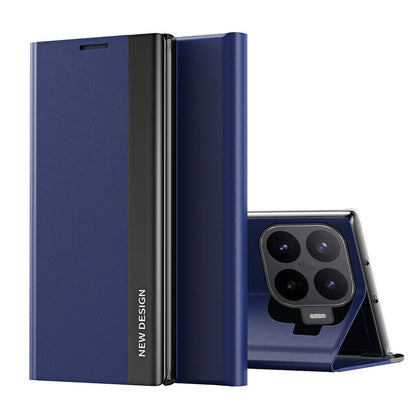 For Xiaomi 17T Pro 5G Side Electroplated Adsorption Leather Phone Case - Dark Blue - SYA002316024B