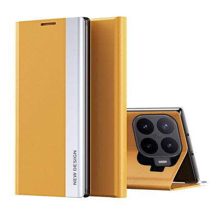 For Xiaomi 17T Pro 5G Side Electroplated Adsorption Leather Phone Case - Yellow - SYA002316024F