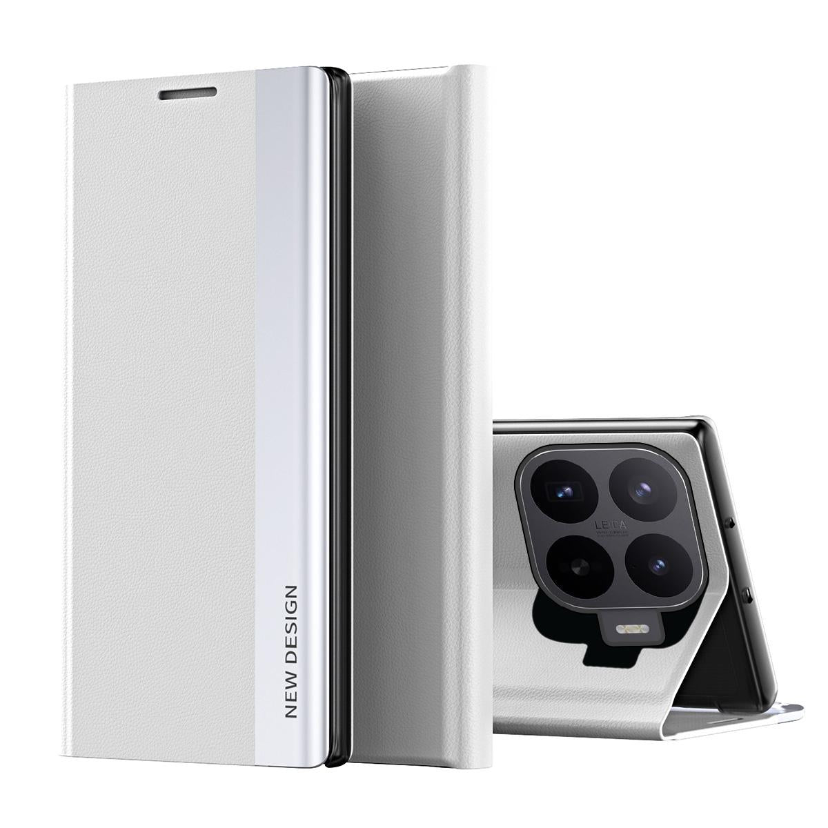 For Xiaomi 17T 5G Side Electroplated Adsorption Leather Phone Case - Silver - SYA002316025G