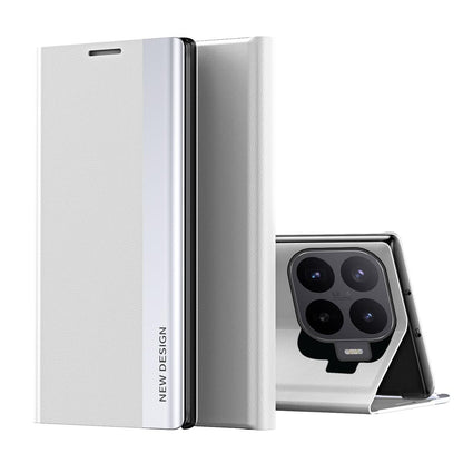 For Xiaomi 17T 5G Side Electroplated Adsorption Leather Phone Case - Silver - SYA002316025G
