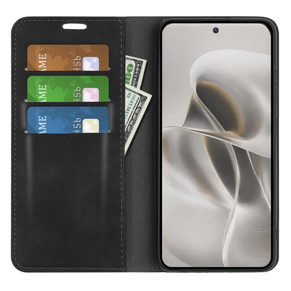 For Motorola Edge 70 Pro Retro-skin Magnetic Suction Leather Phone Case - Black - SYA002316738A