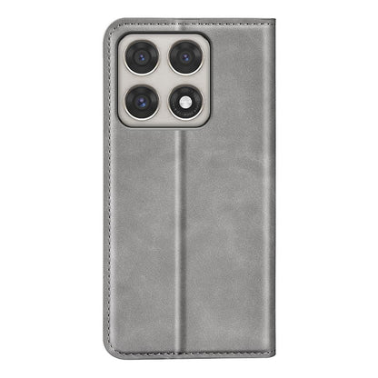 For Motorola Edge 70 Pro Retro-skin Magnetic Suction Leather Phone Case - Grey - SYA002316738B