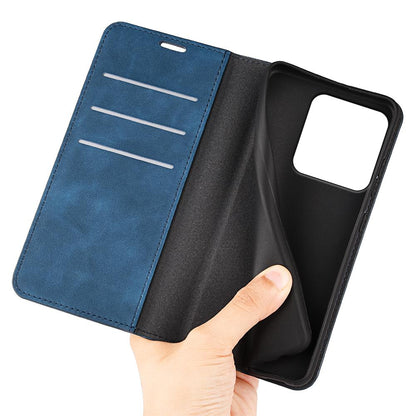 For Motorola Edge 70 Pro Retro-skin Magnetic Suction Leather Phone Case - Dark Blue - SYA002316738C