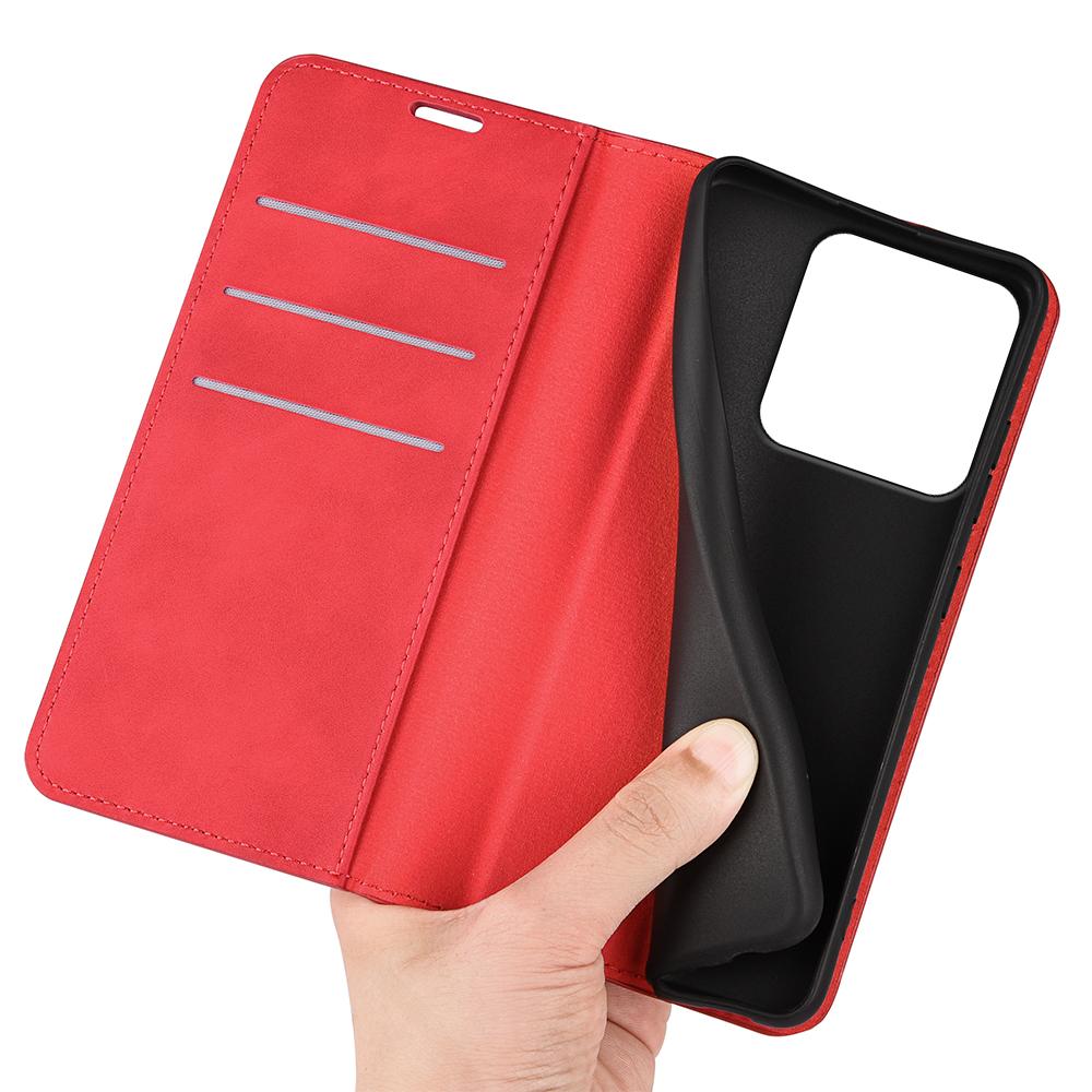 For Motorola Edge 70 Pro Retro-skin Magnetic Suction Leather Phone Case - Red - SYA002316738E