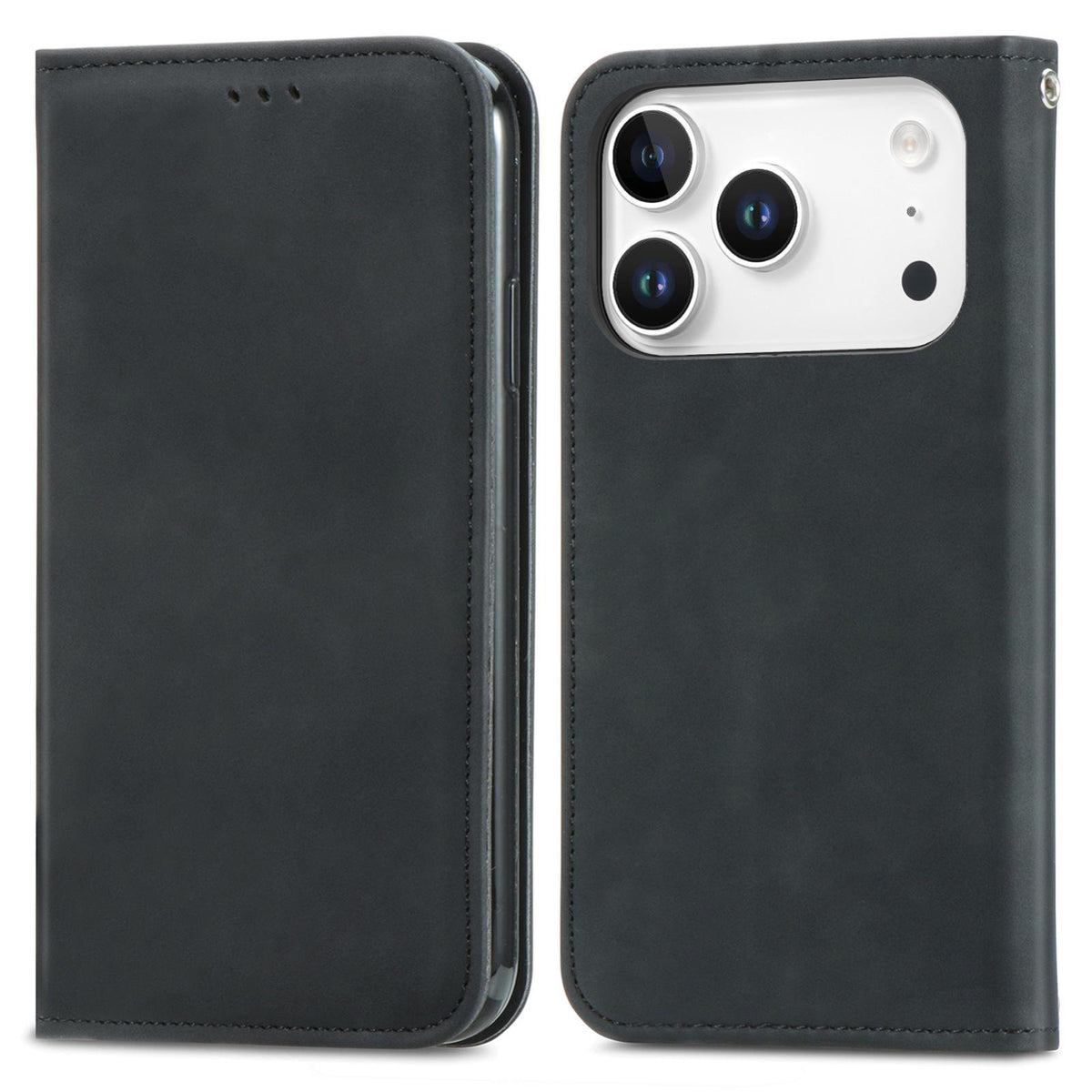 For iPhone 18 Pro Retro Skin Feel Magnetic Leather Phone Case - Black - SYA002322614A