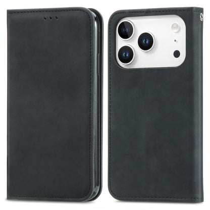 For iPhone 18 Pro Retro Skin Feel Magnetic Leather Phone Case - Black - SYA002322614A