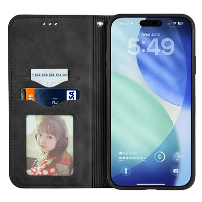 For iPhone 18 Pro Retro Skin Feel Magnetic Leather Phone Case - Black - SYA002322614A